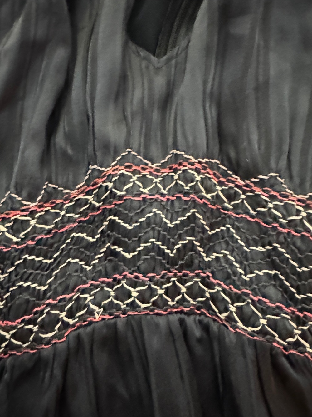 Ulla Johnson Silk Odette Smocked Midnight Dress size 0 - Picture 5 of 8